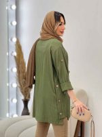 مانتو کراش بغل سه دکمه جانا کد 4794 - تصویر 12