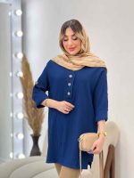 مانتو کراش بغل سه دکمه جانا کد 4794 - تصویر 3