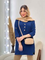 مانتو کراش بغل سه دکمه جانا کد 4794 - تصویر 11