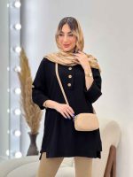 مانتو کراش بغل سه دکمه جانا کد 4794 - تصویر 4