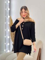 مانتو کراش بغل سه دکمه جانا کد 4794 - تصویر 10