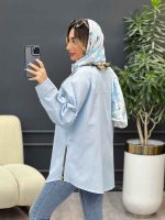 مانتو بغل زیپ جیب نما کد 4788 - تصویر 9