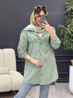 مانتو جیب نما بغل زیپ طنین کد 4773 - تصویر 16