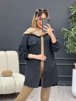 مانتو جیب نما بغل زیپ طنین کد 4773 - تصویر 2