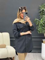 مانتو جیب نما بغل زیپ طنین کد 4773 - تصویر 30