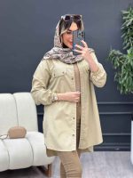 مانتو جیب نما بغل زیپ طنین کد 4773 - تصویر 28