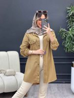 مانتو جیب نما بغل زیپ طنین کد 4773 - تصویر 18