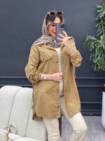 مانتو جیب نما بغل زیپ طنین کد 4773 - تصویر 36