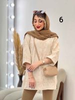مانتو لینن نچرال خامه دوزی کد 4827 - تصویر 18