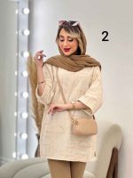 مانتو لینن نچرال خامه دوزی کد 4827 - تصویر 15