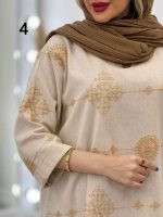 مانتو لینن نچرال خامه دوزی کد 4827 - تصویر 6