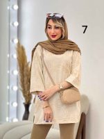 مانتو لینن نچرال خامه دوزی کد 4827 - تصویر 10