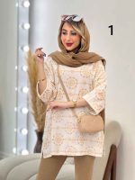 مانتو لینن نچرال خامه دوزی کد 4827 - تصویر 3