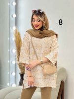 مانتو لینن نچرال خامه دوزی کد 4827 - تصویر 24