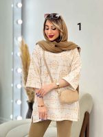 مانتو لینن نچرال خامه دوزی کد 4827 - تصویر 21