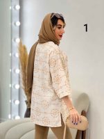 مانتو لینن نچرال خامه دوزی کد 4827 - تصویر 11