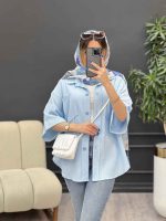 شومیز دو جیب پایین هلال کد 4836 - تصویر 18