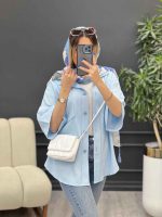 شومیز دو جیب پایین هلال کد 4836 - تصویر 10