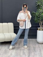 شومیز دو جیب پایین هلال کد 4836 - تصویر 16