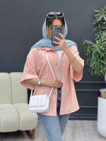 شومیز دو جیب پایین هلال کد 4836 - تصویر 7