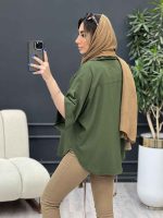 شومیز دو جیب پایین هلال کد 4836 - تصویر 13