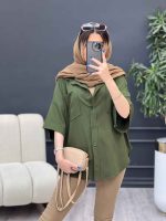 شومیز دو جیب پایین هلال کد 4836 - تصویر 20