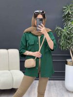 شومیز آستین پاگن سر جیب چاک کد 4828 - تصویر 25