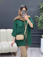 شومیز آستین پاگن سر جیب چاک کد 4828 - تصویر 11