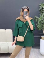 شومیز آستین پاگن سر جیب چاک کد 4828 - تصویر 23