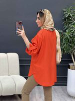 شومیز آستین پاگن سر جیب چاک کد 4828 - تصویر 12