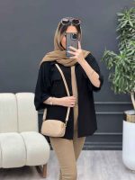شومیز آستین پاگن سر جیب چاک کد 4828 - تصویر 22