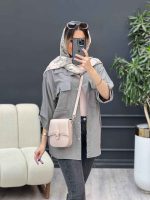 شومیز آستین پاگن سر جیب چاک کد 4828 - تصویر 19
