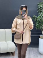 شومیز آستین پاگن سر جیب چاک کد 4828 - تصویر 6