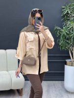 شومیز آستین پاگن سر جیب چاک کد 4828 - تصویر 14