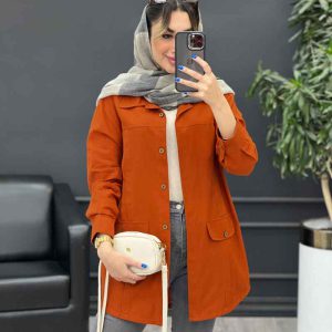 مانتو لینن پیله دار دو جیب نما کد 4774