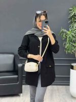 مانتو لینن پیله دار دو جیب نما کد 4774 - تصویر 7