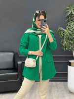 مانتو لینن پیله دار دو جیب نما کد 4774 - تصویر 6