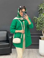 مانتو لینن پیله دار دو جیب نما کد 4774 - تصویر 15