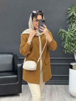 مانتو لینن پیله دار دو جیب نما کد 4774 - تصویر 5