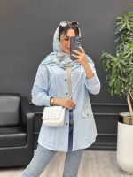 مانتو لینن پیله دار دو جیب نما کد 4774 - تصویر 4