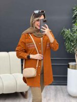 مانتو لینن دو جیب گلدوزی کد 4830 - تصویر 19