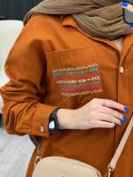 مانتو لینن دو جیب گلدوزی کد 4830 - تصویر 8
