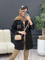 مانتو لینن دو جیب گلدوزی کد 4830 - تصویر 11
