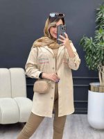 مانتو لینن دو جیب گلدوزی کد 4830 - تصویر 9