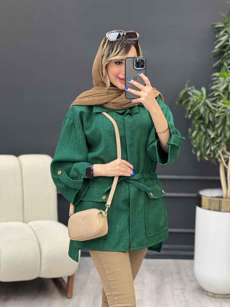 مانتو کمر گت بغل چاک کد 4853 مانتو کمر گت بغل چاک کد 4853