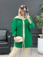 مانتو بغل زیپ جیب نما کد 4788 - تصویر 11