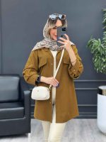 مانتو بغل زیپ جیب نما کد 4788 - تصویر 18