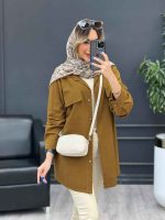 مانتو بغل زیپ جیب نما کد 4788 - تصویر 10
