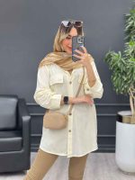 مانتو بغل زیپ جیب نما کد 4788 - تصویر 7
