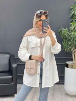 مانتو بغل زیپ جیب نما کد 4788 - تصویر 3